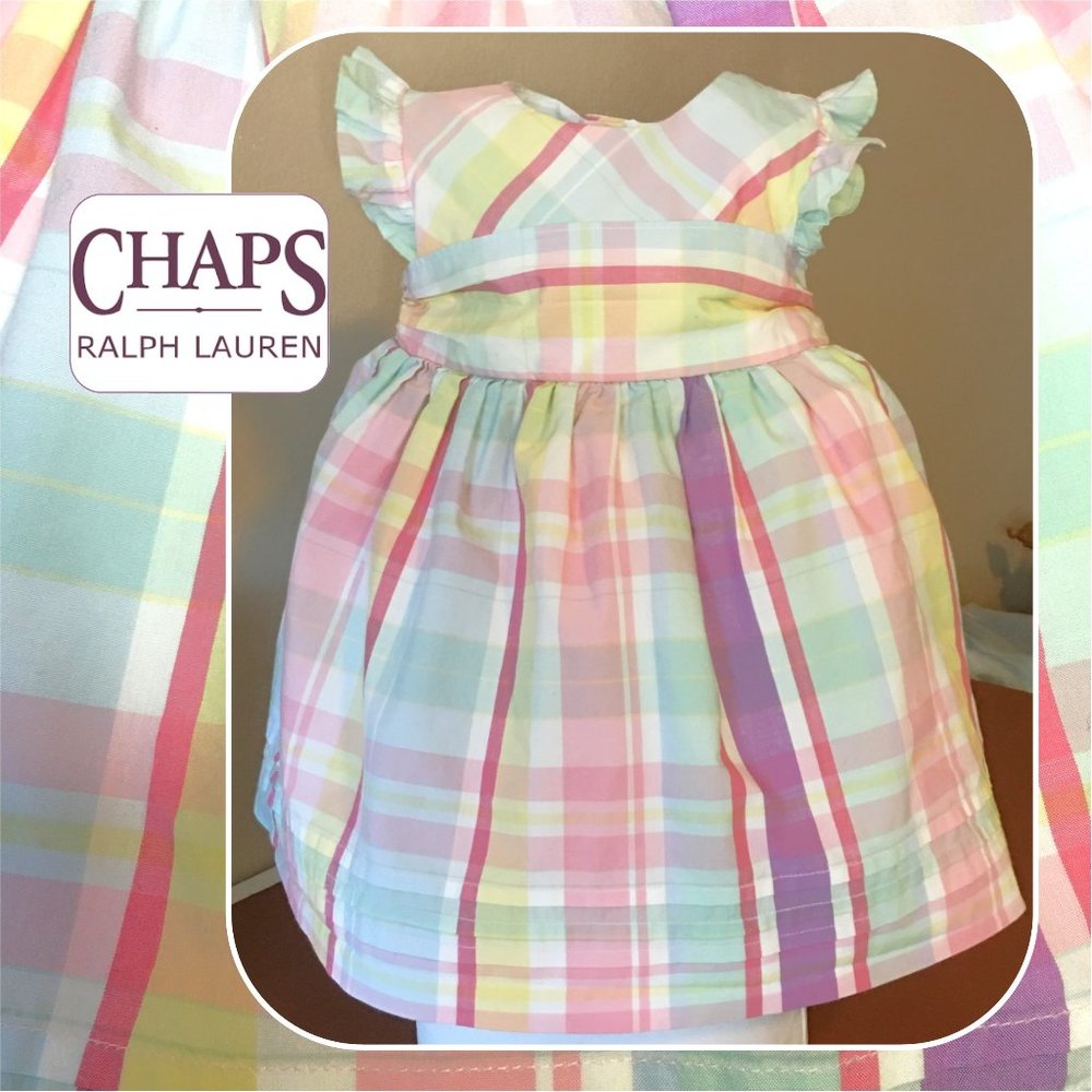 CHAPS Pastel Plaid Dress - 9 Months